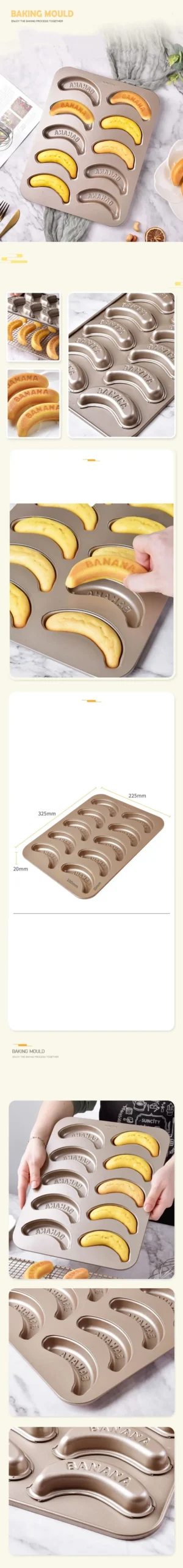 Sa26ed6e9445b46fd9e3153765bcf3a53X.webp 10 Hole Baking Pan Carbon Cake Baking Mold Baking Tray Non-Stick Muffin DIY Banana Cake Pan Moulds Baking Pans Bakeware Tools