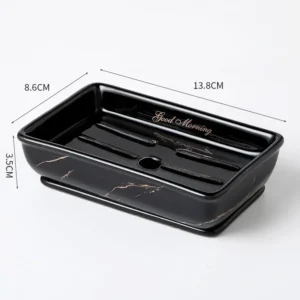 Light Luxury Soap Holder Ceramic Rectangle Household Bathroom Accessories Soap Dish Holders Restroom Organizer Kitchen Storage