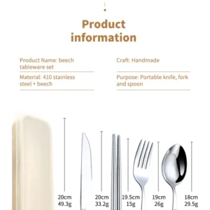 Sa53f396c1f494688bb8b245dcc7fce2de.webp 304 Dinnerware Set Flatware Stainless Steel Portable Cutlery Sets Camping Travel Set Case Knife Fork Spoon Kitchen Accessories