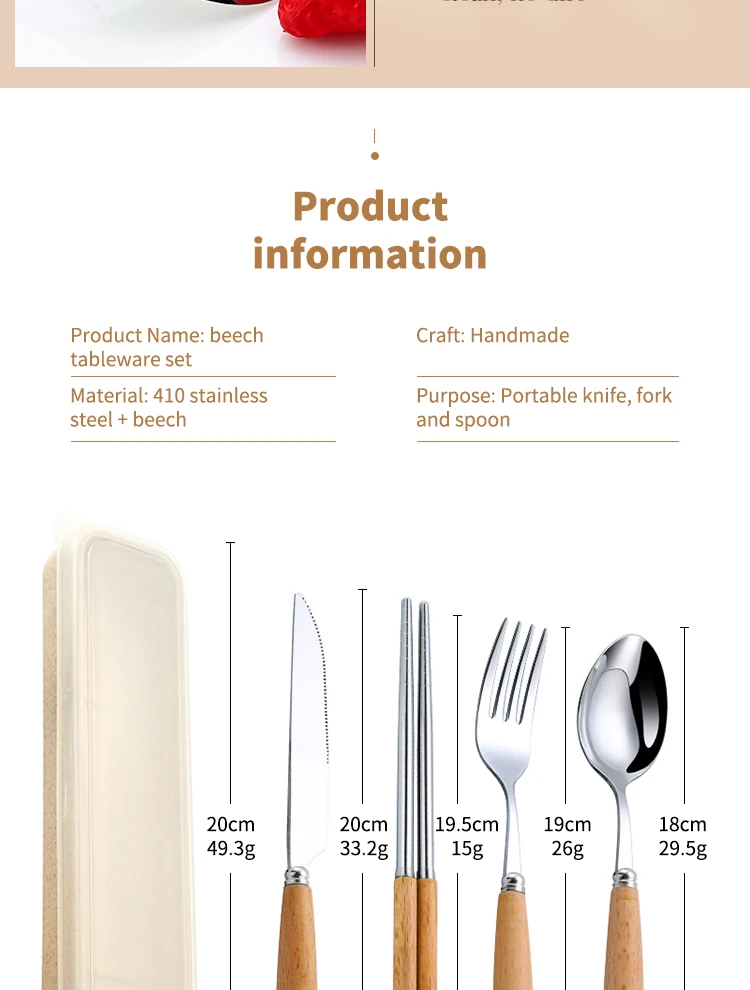 Sa53f396c1f494688bb8b245dcc7fce2de.webp 304 Dinnerware Set Flatware Stainless Steel Portable Cutlery Sets Camping Travel Set Case Knife Fork Spoon Kitchen Accessories