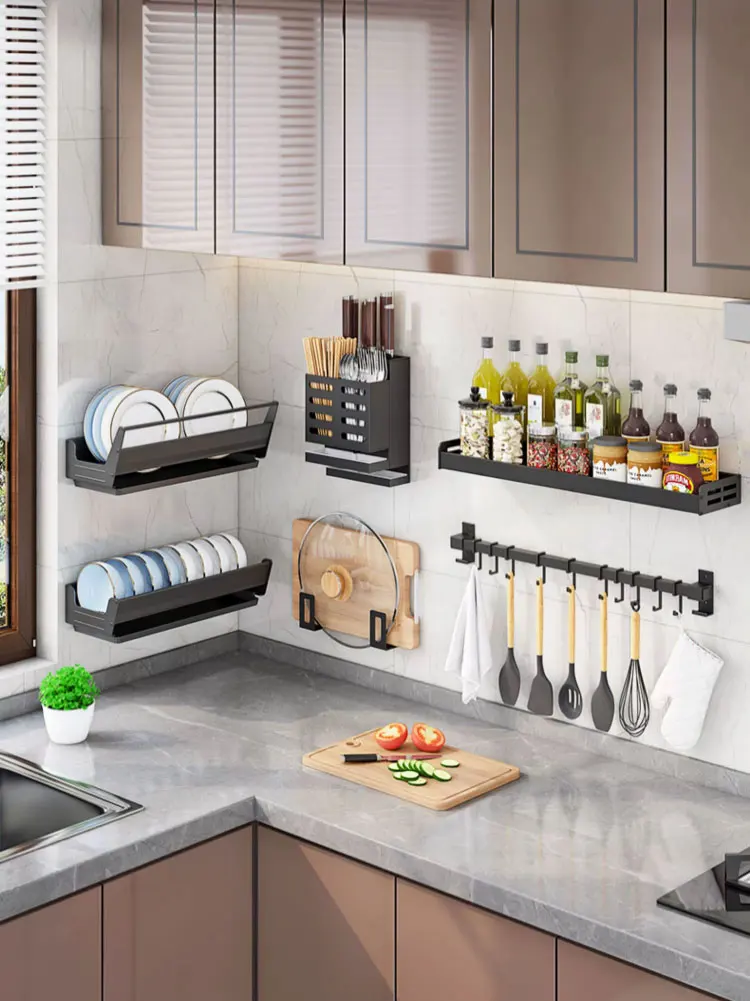 Sa61ffd4ede804045a61f24e5828f062dl.webp Bowl Plate Drying Shelf Portable Kitchen Organizer Wall Mounted Dish Drainer Rack Kitchen Storage Shelves Tableware Holder