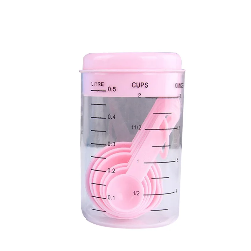 Kitchen Measuring Tool Plastic Measuring Cup Measuring Scale Set Scale Plastic Tool Measuring Set Spoon Kitchen 7-Piece