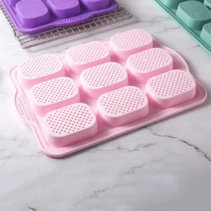 Bakeware 9 Grids Silicone Cake Mold Silicone Non-Stick Bread Baking Form Non-slip Reusable Silicone Baking Pan Baking Tool