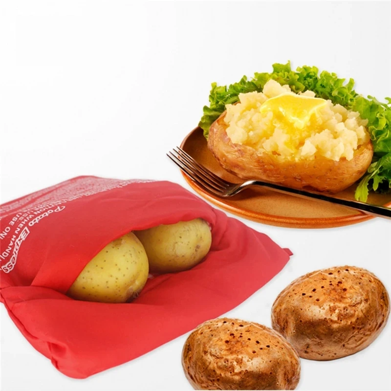 Sa98428fb8feb4f6fbd407e525bd052778-1.webp Kitchen Supplies Microwave Potato Bag Baked Potato Bag Red Pouch Cooking in Just 4 Minutes Cooker Bag Potato Bags Kitchen Tools