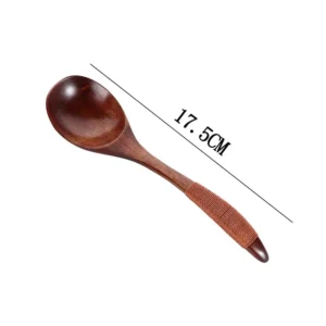 Coffee Dessert Tableware Wood Catering Scoop Hand-made Kitchen Tool Cooking Utensil Wooden Spoon Soup Spoon