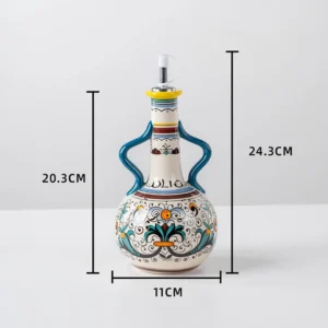Sacdf4cb8a03046abb8836045fe0a6e31q.webp Hand-Painted Ceramic Oil Bottle Kitchen Storage Nordic Vinegar Oil Dispenser Cooking Utensil for Home Use Kitchen Seasoning Jar