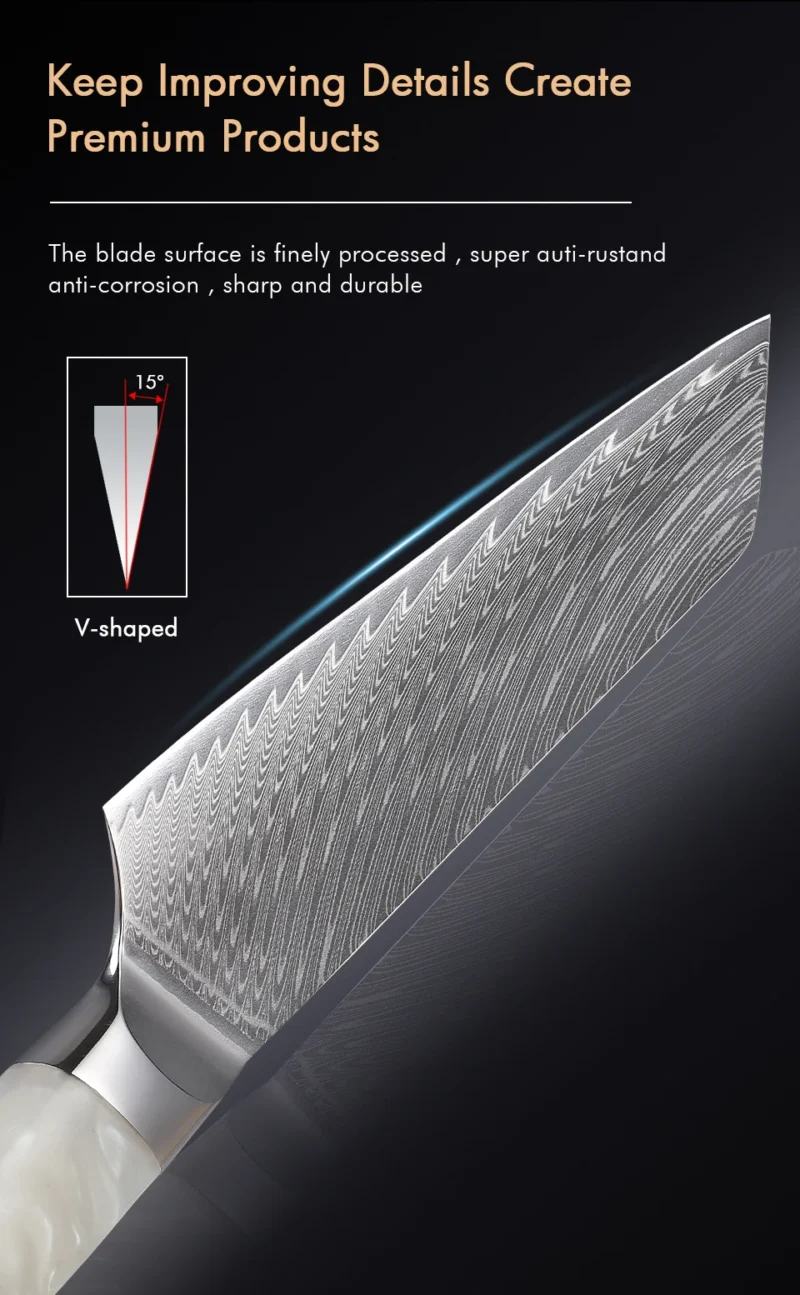 F.YOUNG 8.5" Japanese Kiritsuke Knife Damascus Steel Kitchen Professional Chef Knife Sharp Slicing Cleaver Cooking Tools Cutlery