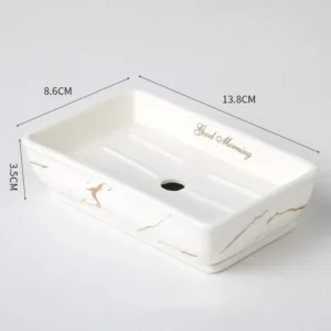 Light Luxury Soap Holder Ceramic Rectangle Household Bathroom Accessories Soap Dish Holders Restroom Organizer Kitchen Storage