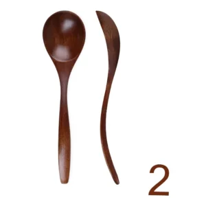 Coffee Dessert Tableware Wood Catering Scoop Hand-made Kitchen Tool Cooking Utensil Wooden Spoon Soup Spoon