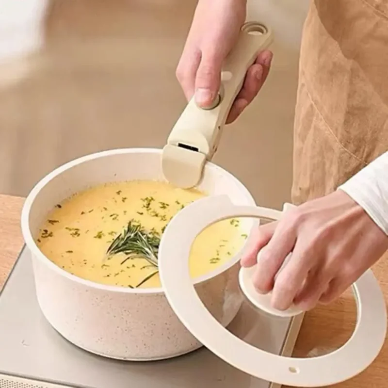 Cookware Anti-Scalding Removable Pot Handle Universal Portable Detachable Frying Pan Handle Ergonomic Pot Replacement Clip Dish