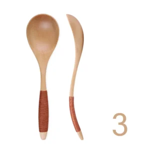 Coffee Dessert Tableware Wood Catering Scoop Hand-made Kitchen Tool Cooking Utensil Wooden Spoon Soup Spoon