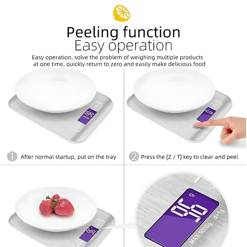 Sbaedbdf3e4cf4f2b94d55f5631a01b2cU.webp Kitchen Digital Scale Multi-function Portable Weighing Scale LCD Display USB Electronic Scales Baking Measuring Tools