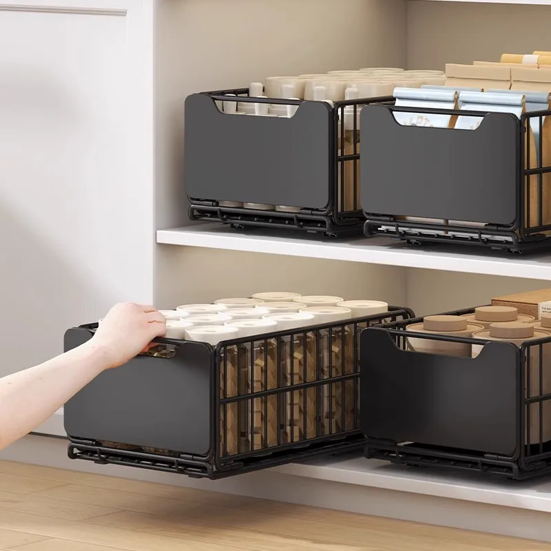 Sbb024e6e8746455ebc3000268eb17431Y.webp Kitchen Storage Rack Pull Out Cabinet Organizer Slide Drawer Storage Tray Seasoning Bottle Spice Storage Rack Kitchen Organizer