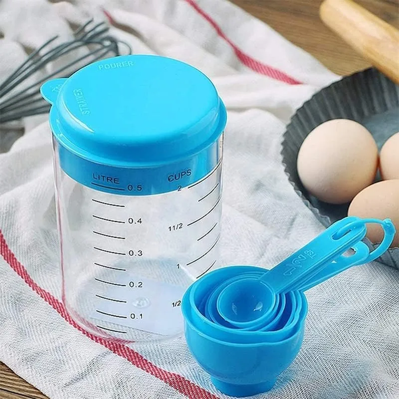 Kitchen Measuring Tool Plastic Measuring Cup Measuring Scale Set Scale Plastic Tool Measuring Set Spoon Kitchen 7-Piece
