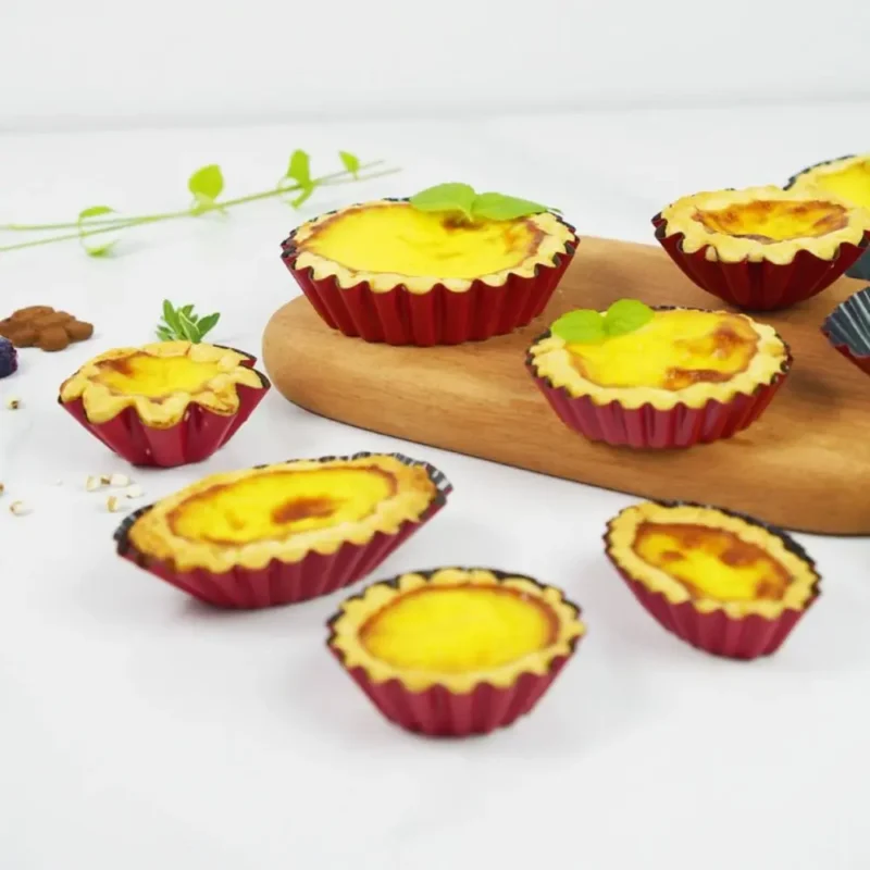 Sbc244ec8c4504b87bfc3e53ad2a850dcA.webp Bakeware Carbon Steel Egg Tart Molds Non-stick Mini Cake Mold Reusable Creative Tartlet Baking Mold Home
