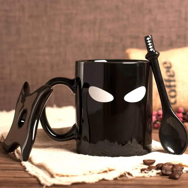 Sbc5105b0f3564153b8d8f929a0716545k.webp Ninja Mugs Water Cup Creative Funny Mugs with Lid Spoon Set Porcelain Kitchen Utensils Drinkware Mug Coffe Kawaii Cup