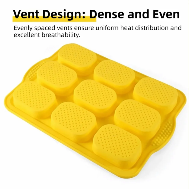Bakeware 9 Grids Silicone Cake Mold Silicone Non-Stick Bread Baking Form Non-slip Reusable Silicone Baking Pan Baking Tool