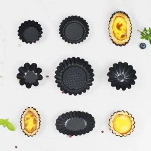 Sbe723bbf325f4bd88ecbee19b1945fb2z.webp Bakeware Carbon Steel Egg Tart Molds Non-stick Mini Cake Mold Reusable Creative Tartlet Baking Mold Home