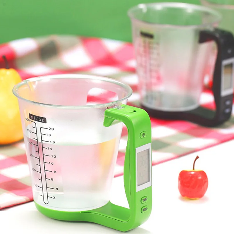 Kitchen Scales with LCD Display 1000g/1g Measuring Cup Kitchen Mixing Bowl Temperature Measurement Cups Kitchen Baking Tools