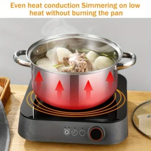 4pcs Stainless Steel Cookware Set with Heat Conduction Simmering Feature - Perfect for Soup, Noodles & More | Essential Kitchen