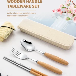 Sc3eb68bc983646bc84da44944db74da4c.webp 304 Dinnerware Set Flatware Stainless Steel Portable Cutlery Sets Camping Travel Set Case Knife Fork Spoon Kitchen Accessories