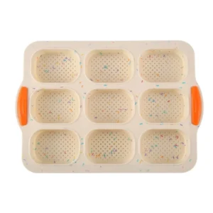 Bakeware 9 Grids Silicone Cake Mold Silicone Non-Stick Bread Baking Form Non-slip Reusable Silicone Baking Pan Baking Tool