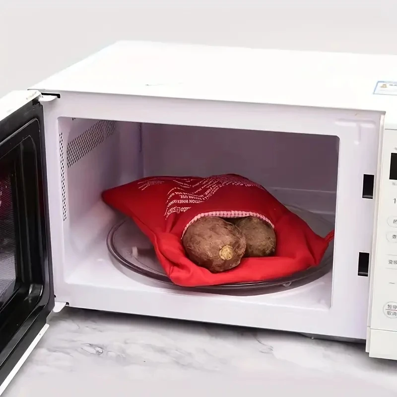 Sc8d5c18cd87145b1a9a95579169a7d0f0.webp Kitchen Supplies Microwave Potato Bag Baked Potato Bag Red Pouch Cooking in Just 4 Minutes Cooker Bag Potato Bags Kitchen Tools