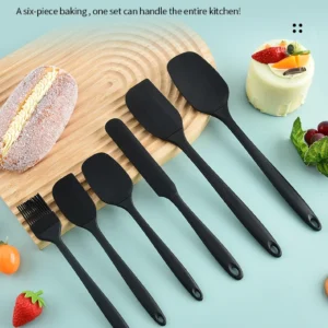 Silicone Kitchenware 6-Piece Set, Cream Scraper, Spatula, Oil Brush, Size Scraper Set Baking Tool, Non-Integrated Hand