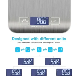 Scc7f588813304a27a5de85eab2fa1bd26.webp Kitchen Digital Scale Multi-function Portable Weighing Scale LCD Display USB Electronic Scales Baking Measuring Tools