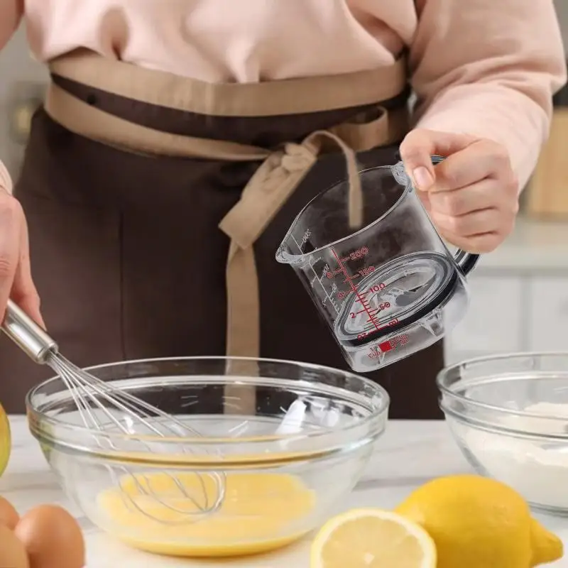 All-in-One Cooking Measuring Cup with Adjustable Base and Scraper; Essential for Every Kitchen