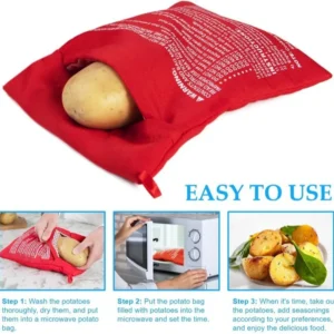 Scfacdb89a96343909b1b8c6b228e3d91I.webp Kitchen Supplies Microwave Potato Bag Baked Potato Bag Red Pouch Cooking in Just 4 Minutes Cooker Bag Potato Bags Kitchen Tools