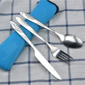Picnic Set Tableware Washable with Zipper Travel Cutlery Kit Case Portable Pouch for Dinner Household Tool Travel Camping Spoon