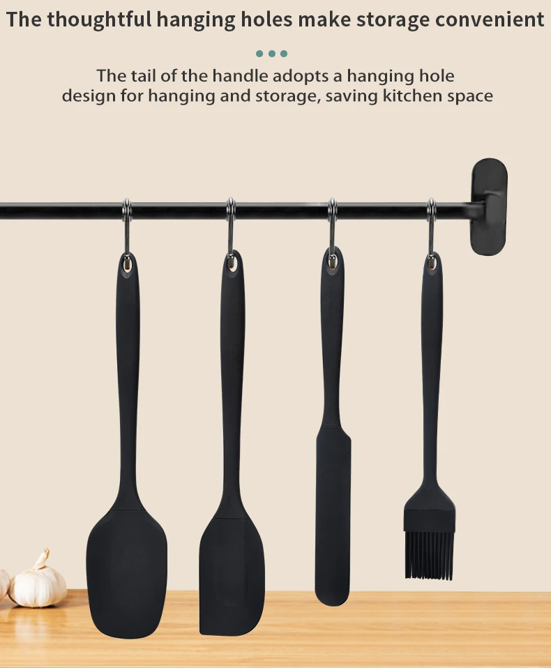 Silicone Kitchenware 6-Piece Set, Cream Scraper, Spatula, Oil Brush, Size Scraper Set Baking Tool, Non-Integrated Hand