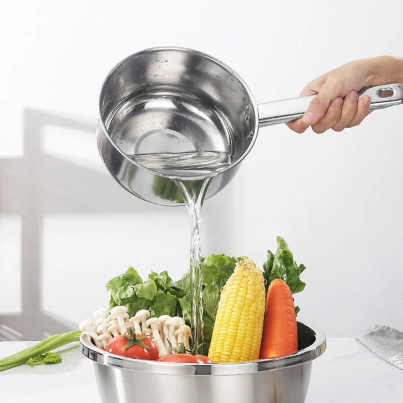 Sd5128301b6f444ceac9d96ff4c2c48c6j.webp Stainless Steel Uncoated Nonstick Saucepan Household Milk Cooking Pot Frying Pan Induction Cooker Gas Stove Kitchen Utensils