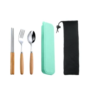 Sd59fdc8bf42546a2ab2c903d973c3e1dO.webp 304 Dinnerware Set Flatware Stainless Steel Portable Cutlery Sets Camping Travel Set Case Knife Fork Spoon Kitchen Accessories