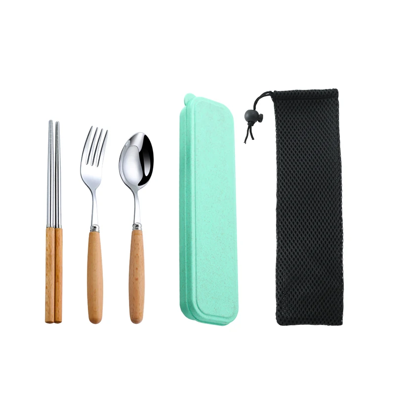Sd59fdc8bf42546a2ab2c903d973c3e1dO.webp 304 Dinnerware Set Flatware Stainless Steel Portable Cutlery Sets Camping Travel Set Case Knife Fork Spoon Kitchen Accessories
