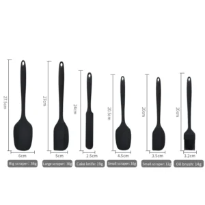 Silicone Kitchenware 6-Piece Set, Cream Scraper, Spatula, Oil Brush, Size Scraper Set Baking Tool, Non-Integrated Hand