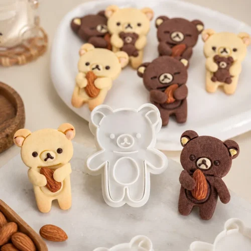 Sdb8fd92991f34a4eafc78fcb54b6132dZ.webp Cartoon Hug Bear Cookie Cutters Biscuit Mold Stamp Kitchen Baking Pastry Bakeware Dessert Baking Supplies
