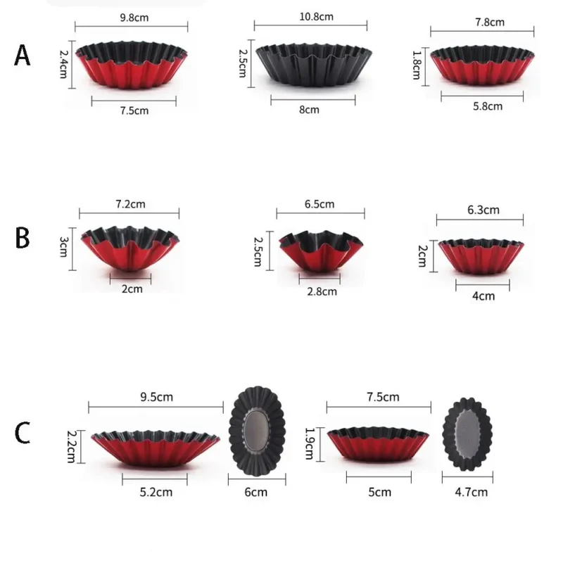 Se147e3b4d48142f2b50e097ab37ccaeeL.webp Bakeware Carbon Steel Egg Tart Molds Non-stick Mini Cake Mold Reusable Creative Tartlet Baking Mold Home