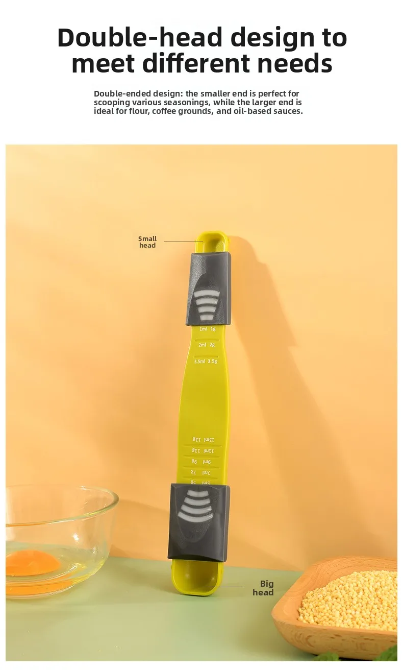 Kitchen Household Adjustable Measuring Spoon with Scale, Gram-controlled Salt and Milk Powder Measuring Spoon