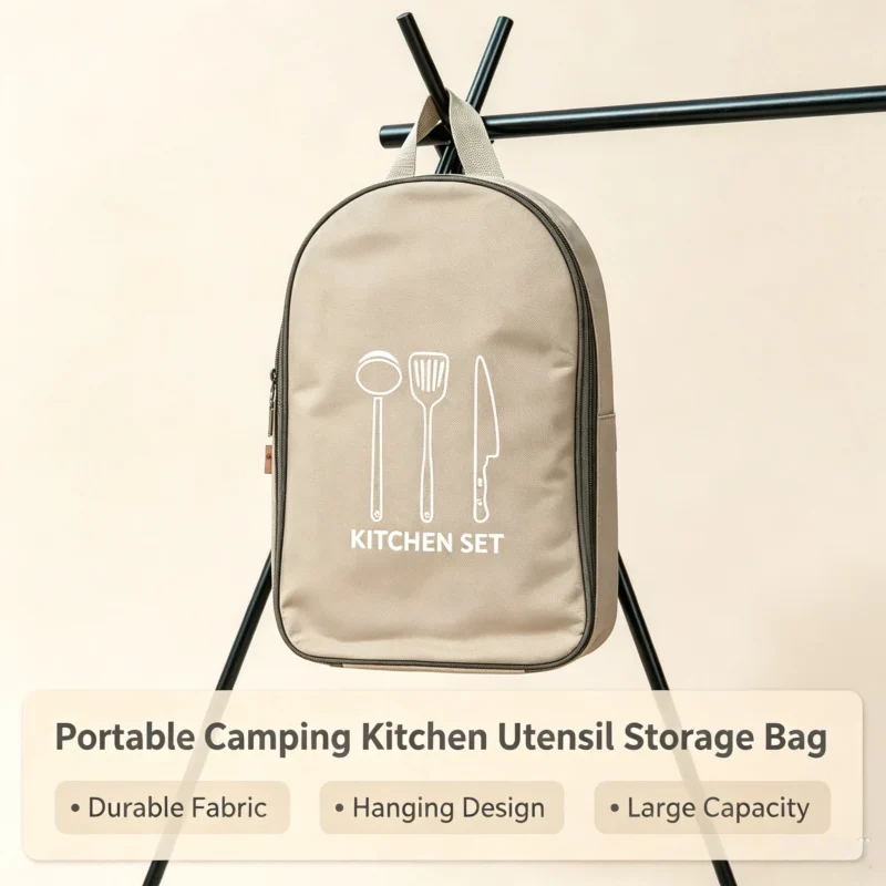 Outdoor Cookware 8-piece Set Camping Kitchen Utensils Portable Stainless Steel Tableware Camping Picnic Supplies BBQ Tools