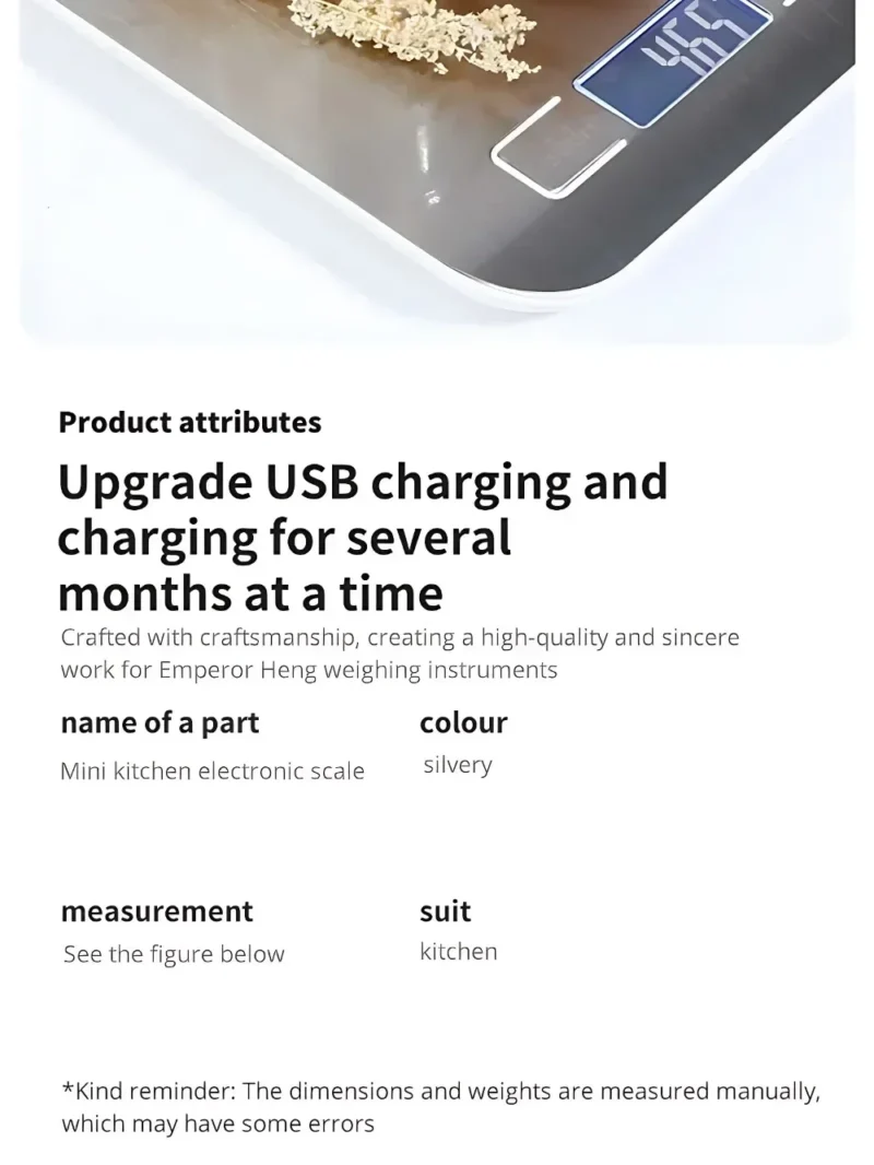 Sf46d2e455f094d489e9c58a52458b299n.webp Kitchen Digital Scale Multi-function Portable Weighing Scale LCD Display USB Electronic Scales Baking Measuring Tools
