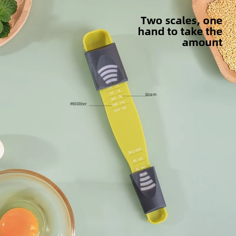 Kitchen Household Adjustable Measuring Spoon with Scale, Gram-controlled Salt and Milk Powder Measuring Spoon