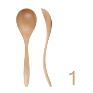 Coffee Dessert Tableware Wood Catering Scoop Hand-made Kitchen Tool Cooking Utensil Wooden Spoon Soup Spoon