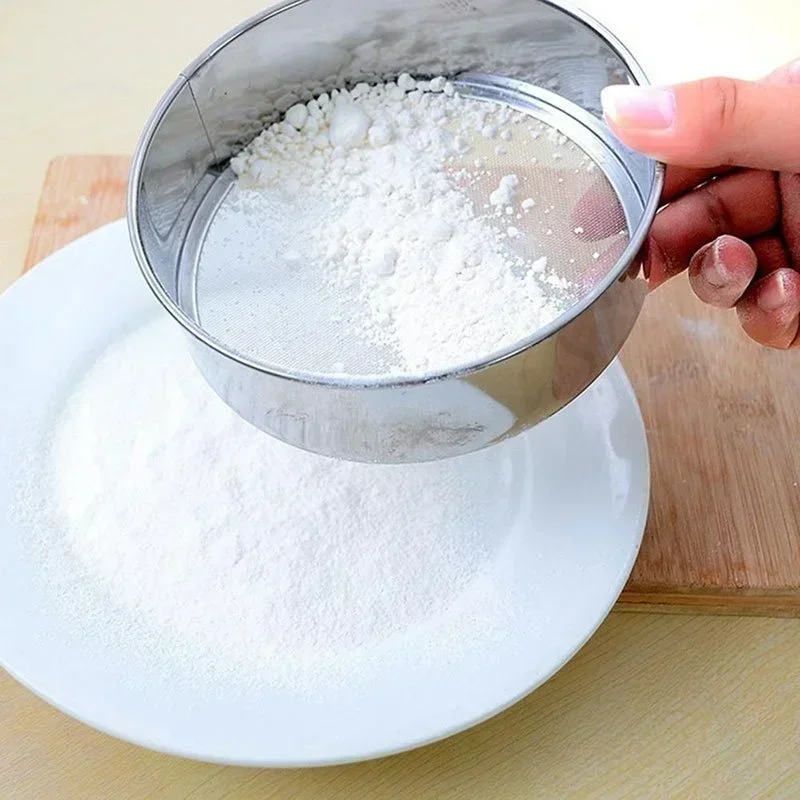 Kitchen Useful Small Tools Multifunctional Manual Flour Mesh Powder Stainless Steel Flour Sieve Practical Durable Accessories