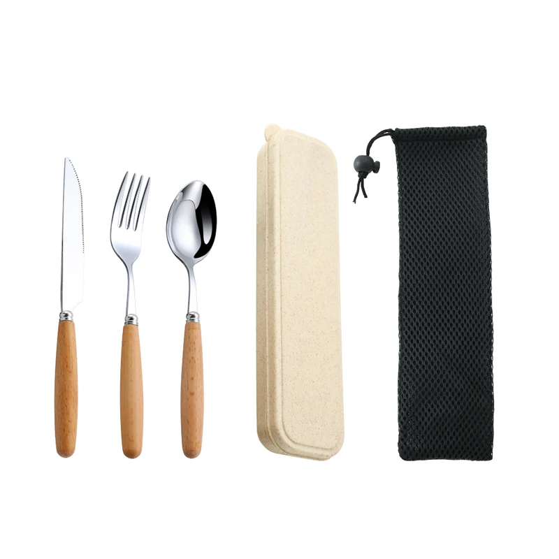 Sf65023ca98f847e8b7c796d04333b859x.webp 304 Dinnerware Set Flatware Stainless Steel Portable Cutlery Sets Camping Travel Set Case Knife Fork Spoon Kitchen Accessories