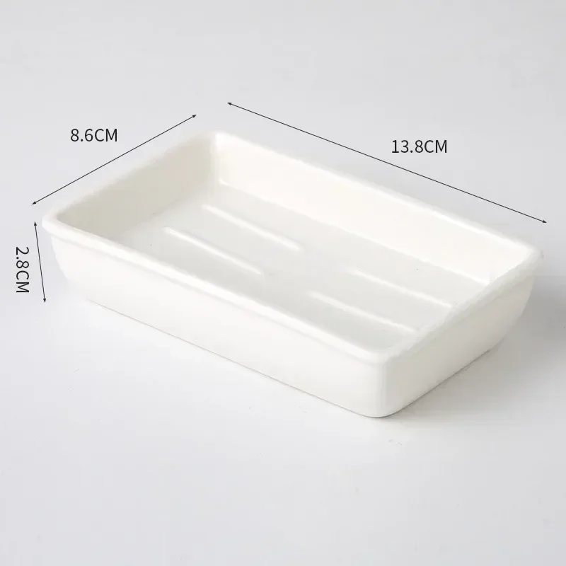 Light Luxury Soap Holder Ceramic Rectangle Household Bathroom Accessories Soap Dish Holders Restroom Organizer Kitchen Storage