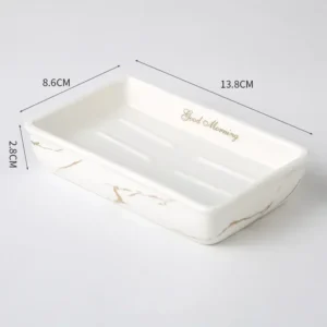 Light Luxury Soap Holder Ceramic Rectangle Household Bathroom Accessories Soap Dish Holders Restroom Organizer Kitchen Storage