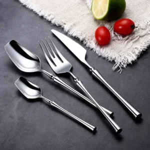 Sf8828e00b64f4f6590d7017ceb0e22077.webp 4 Pcs Mirror Matte Stainless Steel Black Gold Silver Cutlery Dinnerware Tableware Knife Spoon Fork Flatware Set Dishwasher Safe
