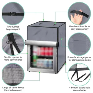 Outdoor Refrigerator Cover Waterproof Upright Freezers Cover Protection Dustproof Refrigerator Cover  Kitchen Storage